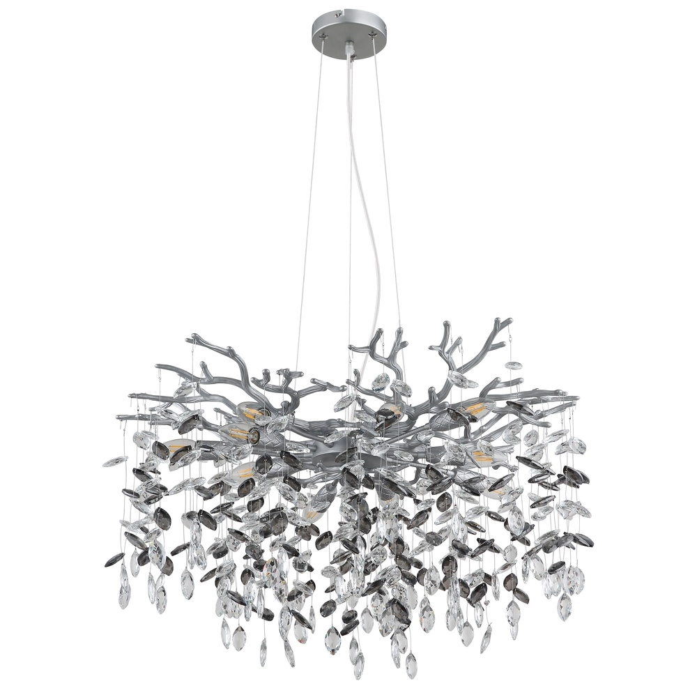 Pendellampe Queena silbergrau Ø 80cm Globo 9007371533671