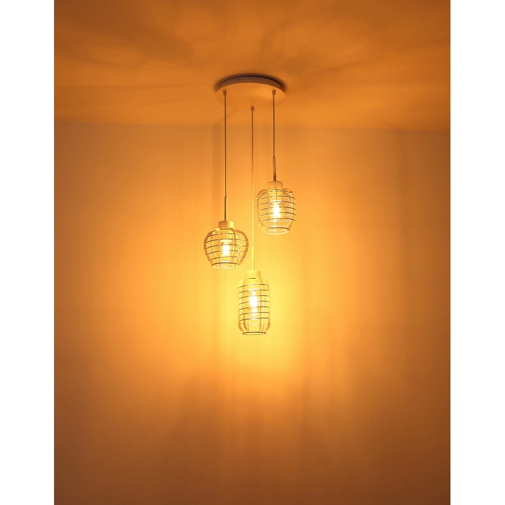 3-Licht Pendellampe Nesa Weiß Globo 9007371572212