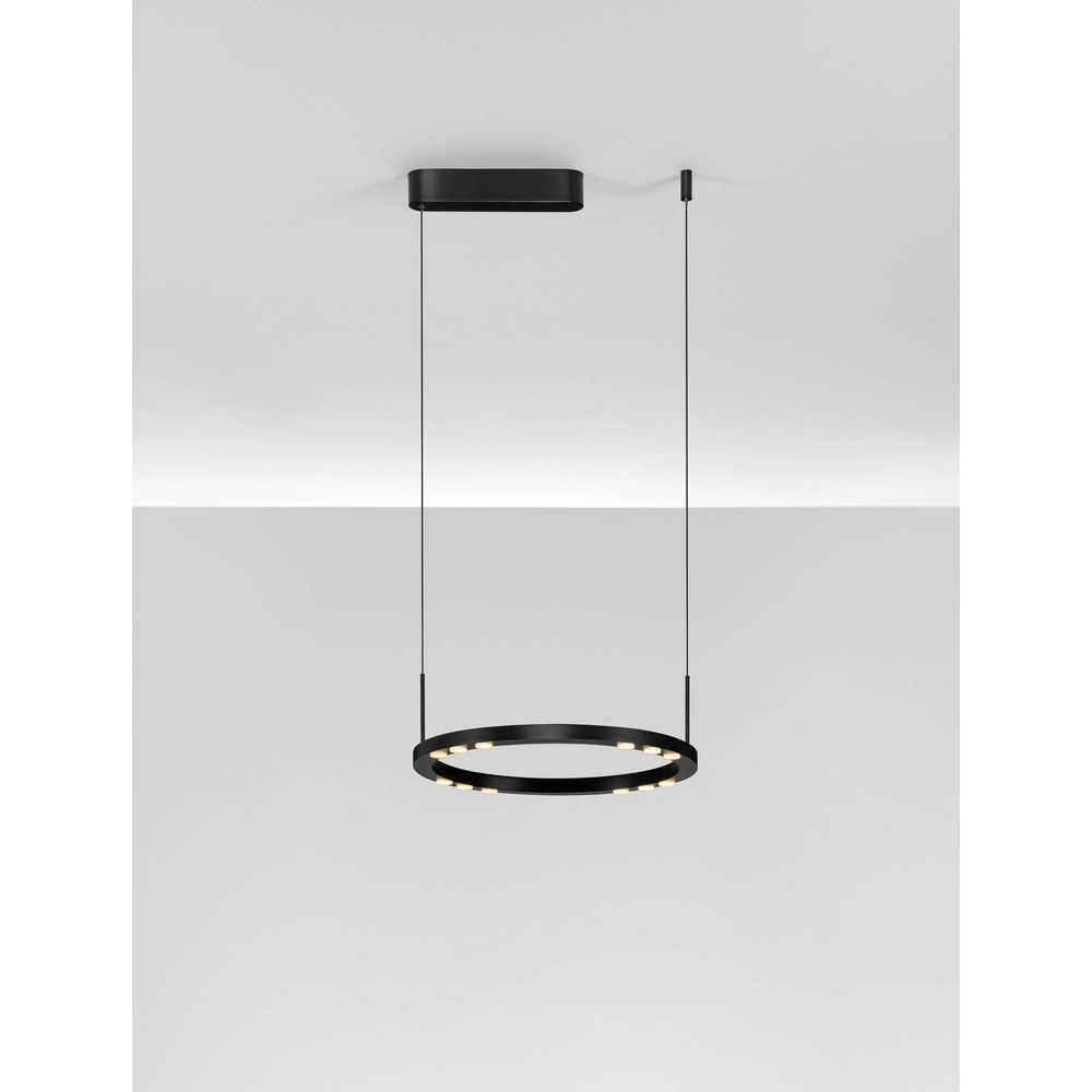 Schlanke Pendelleuchte Lunette schwarz Ø 40cm
