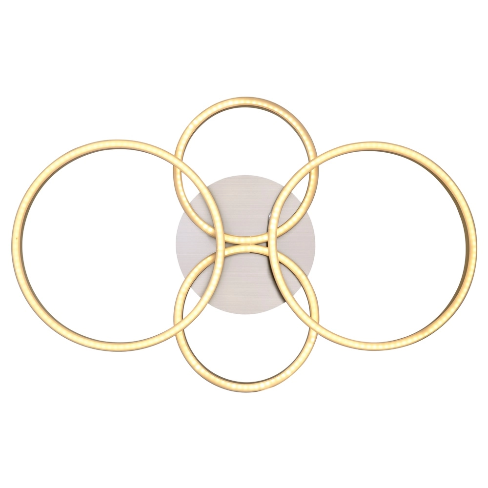 Moderne Deckenlampe Kendy 4 Ringe Nickel Globo 9007371410743