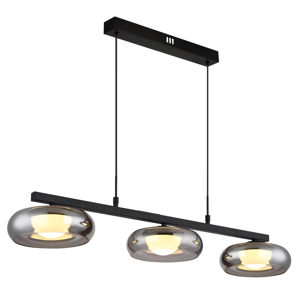 Design-Pendellampe Carlene 3-Licht Schwarz Globo 9007371566181