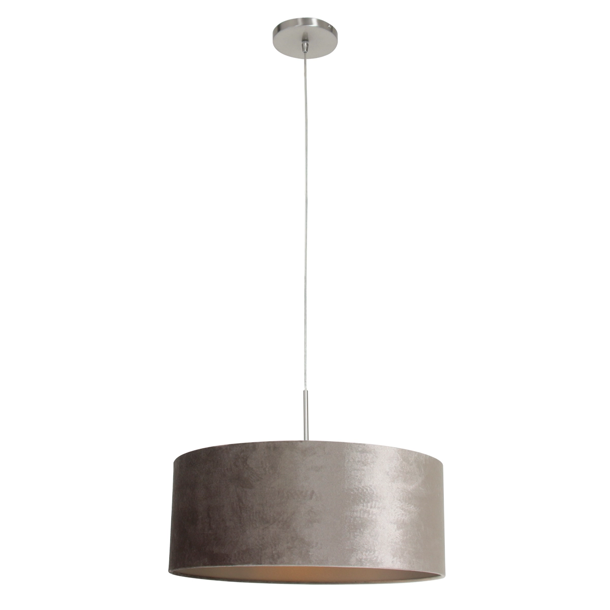 Hängelampe Sparkled 50 cm grau mit taupefarbenem Samt Steinhauer 8712746146196