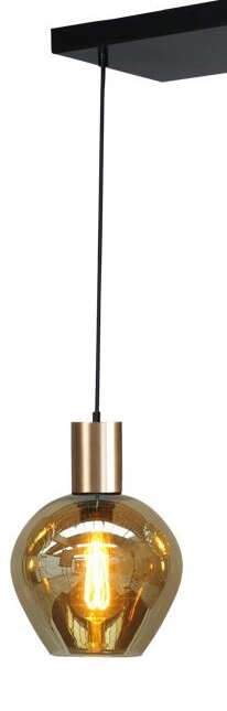Schwarze Hängelampe mit Gold Bounty 6-flammiges rundes Glas Masterlight 8718121247892