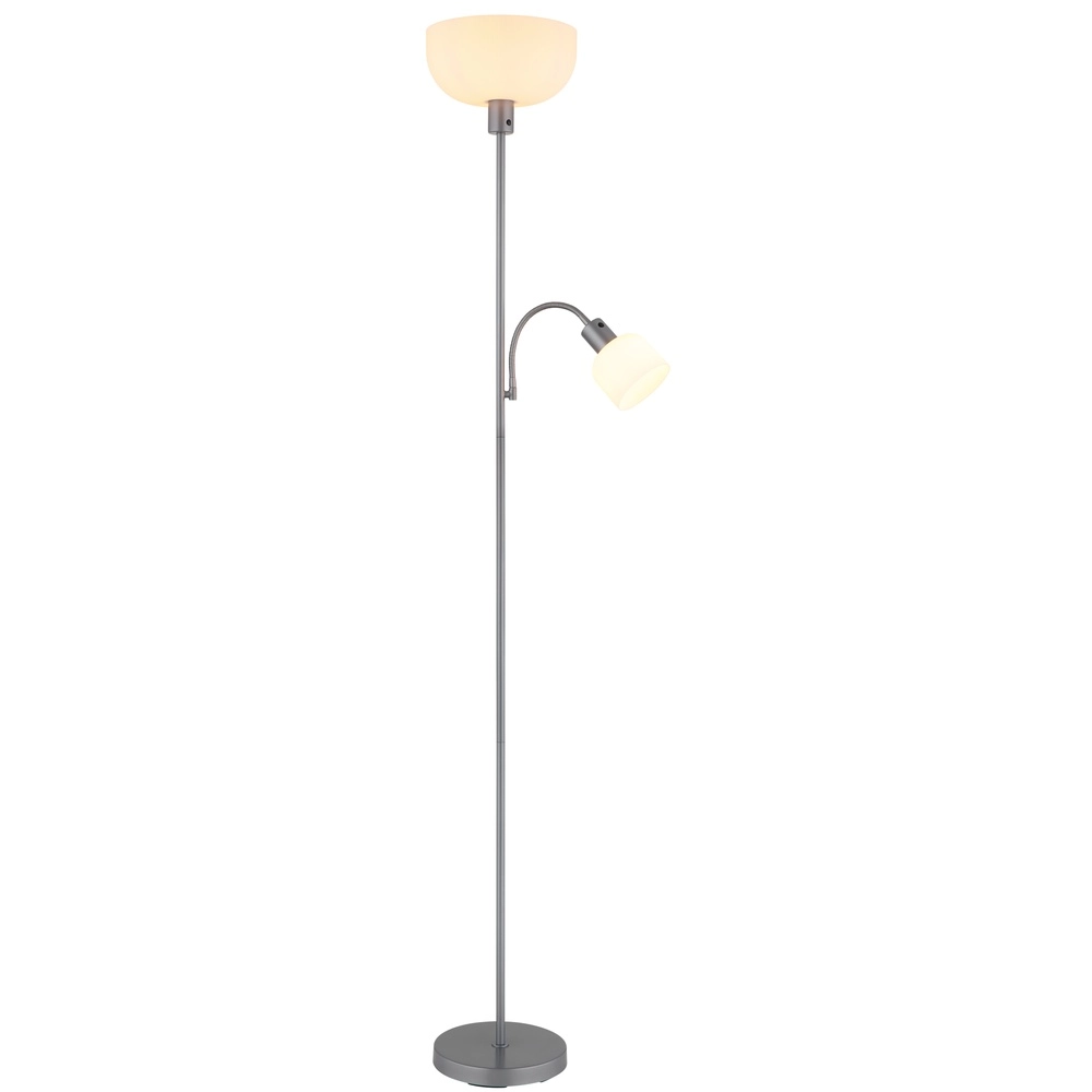 Stehlampe Hinton Silbergrau