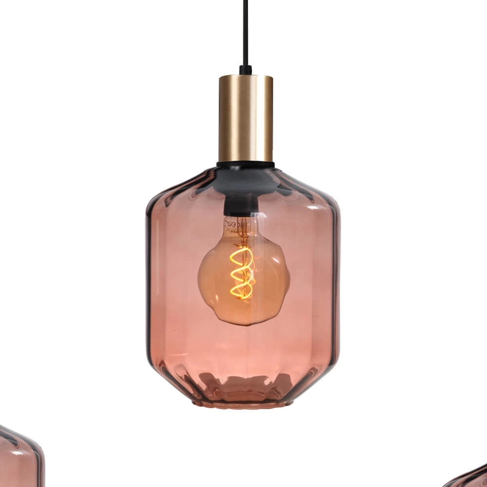 5-flammige Hängelampe - Gold - Porto mit roten Jagger-Brillen – Ø 24 cm Masterlight 8718121270258