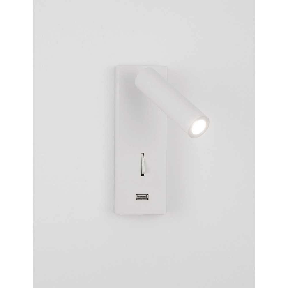 Nachttischlampe Fuse Weiß mit USB Lyora 5212017423702