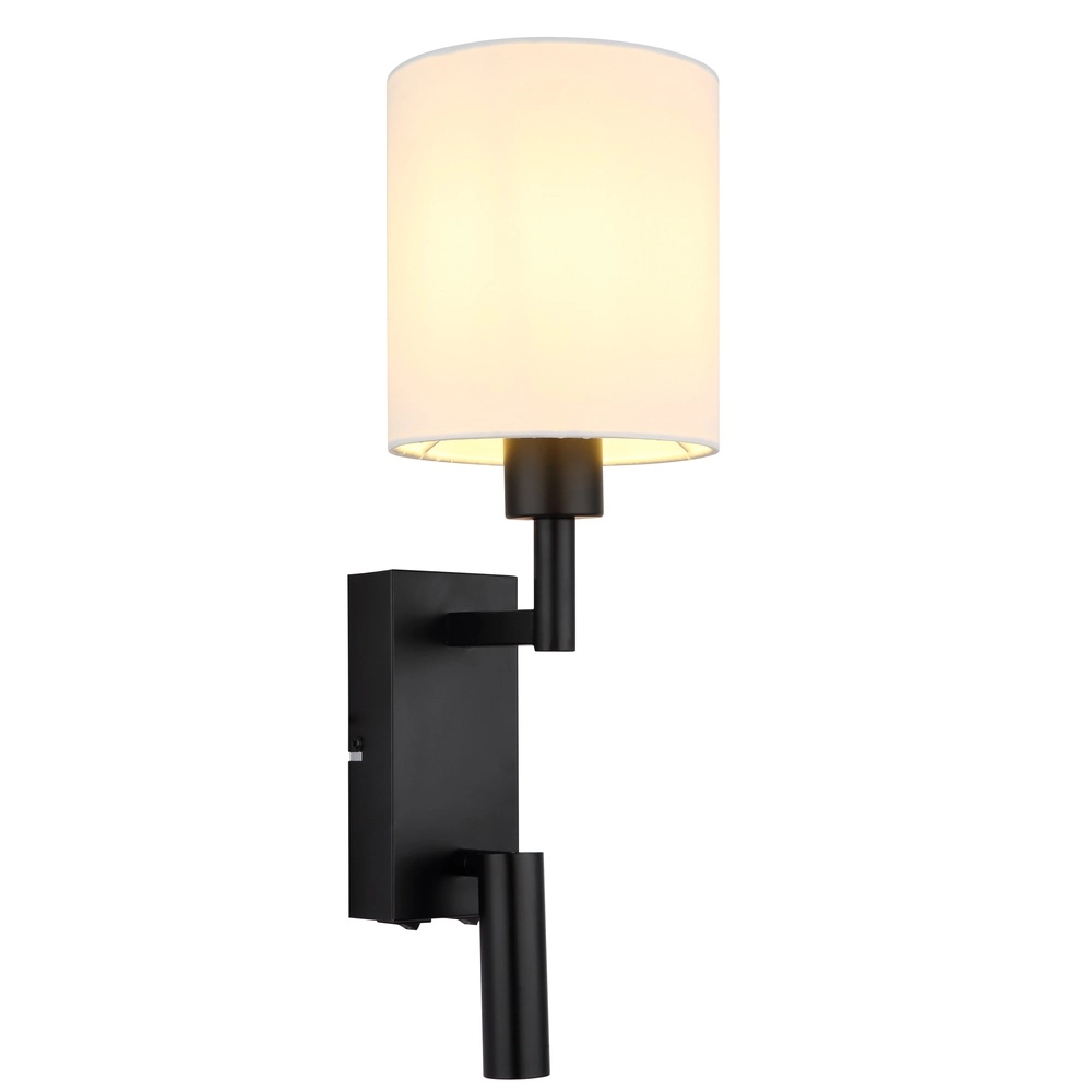 Nachttischlampe Zamora Schwarz mit weißer Motorhaube Globo 9007371569892