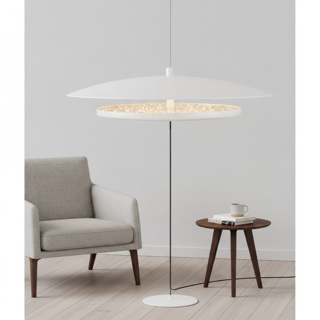 Design-Stehleuchte Olos Ø 35cm weiß