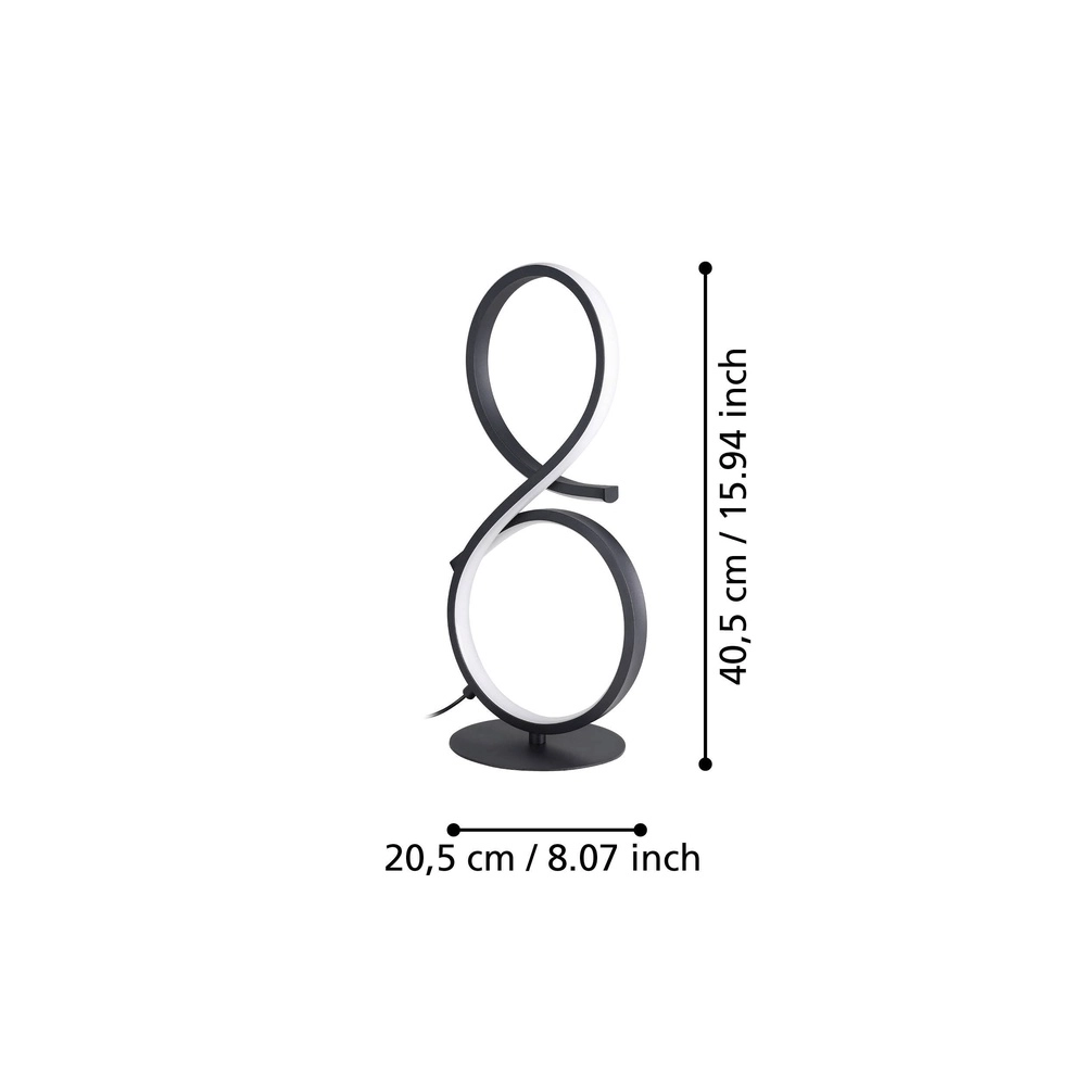 Moderne LED-Tischlampe Serpins 40 cm – Schwarz Eglo 9008606313686