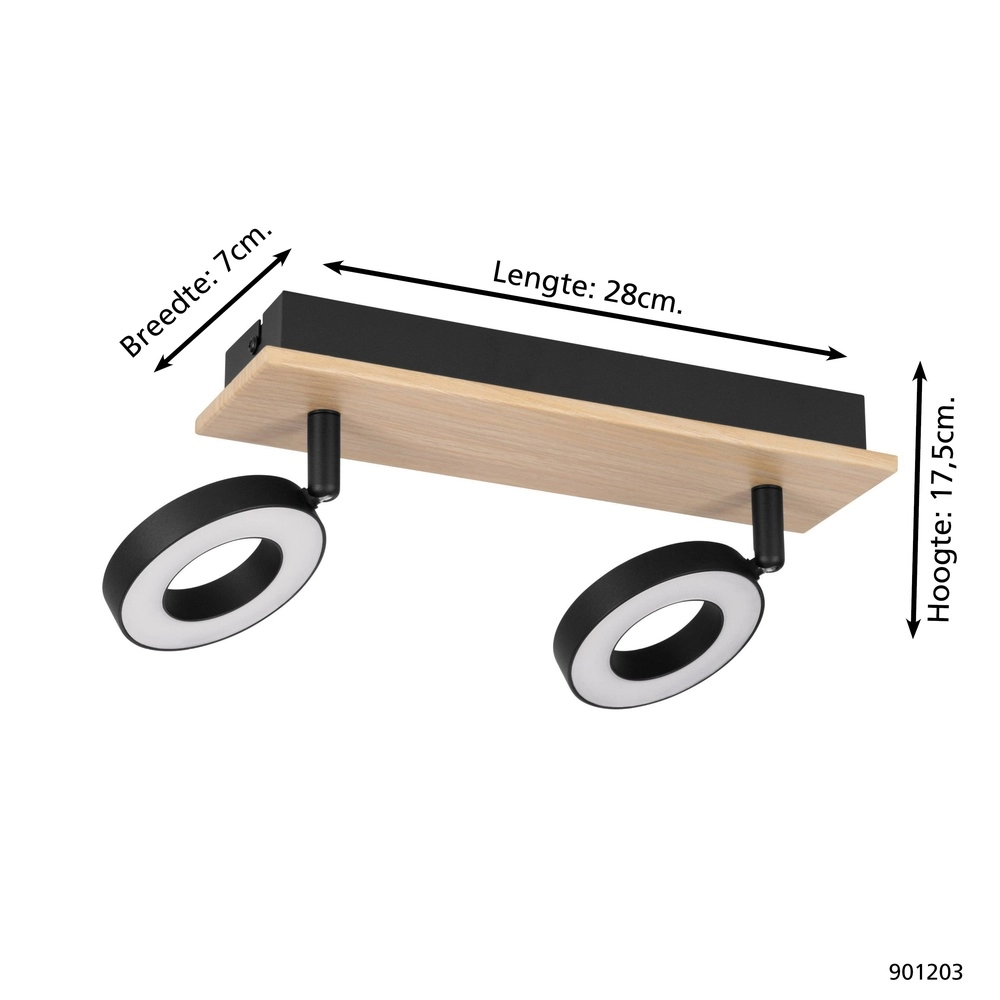 LED-Deckenlicht Rielves 2-Licht mit Holz Eglo 9008606313716