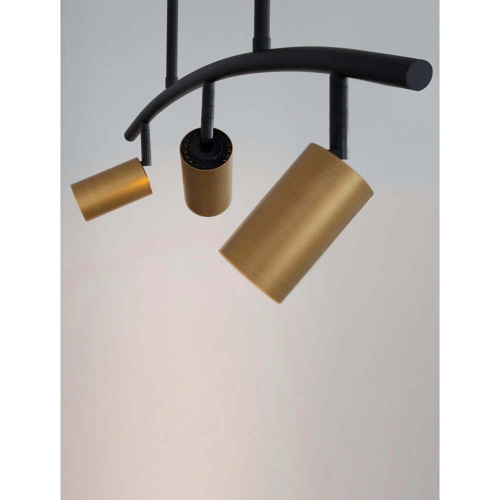 Pendelleuchte Pogno 3-flammig schwarz mit gold rund Lyora 5212017431295