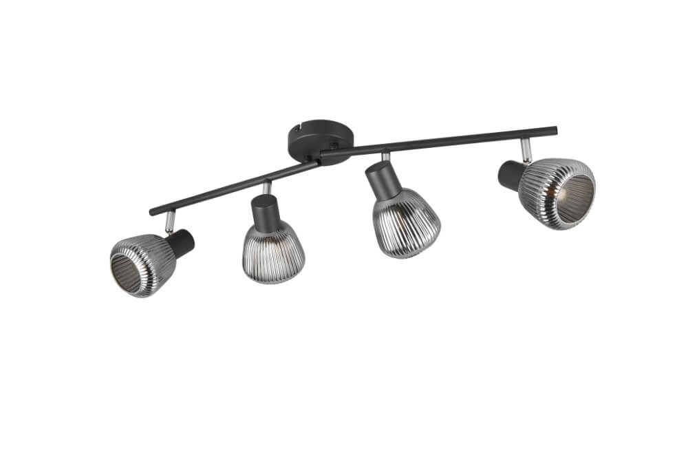 4-flammige Deckenleuchte Tarifa mit geripptem Glas Trio 4017807615852
