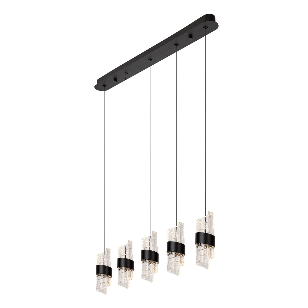 Design-Pendellampe Kligande 5-Licht-Schwarz-Gerade Lucide 5411212134653