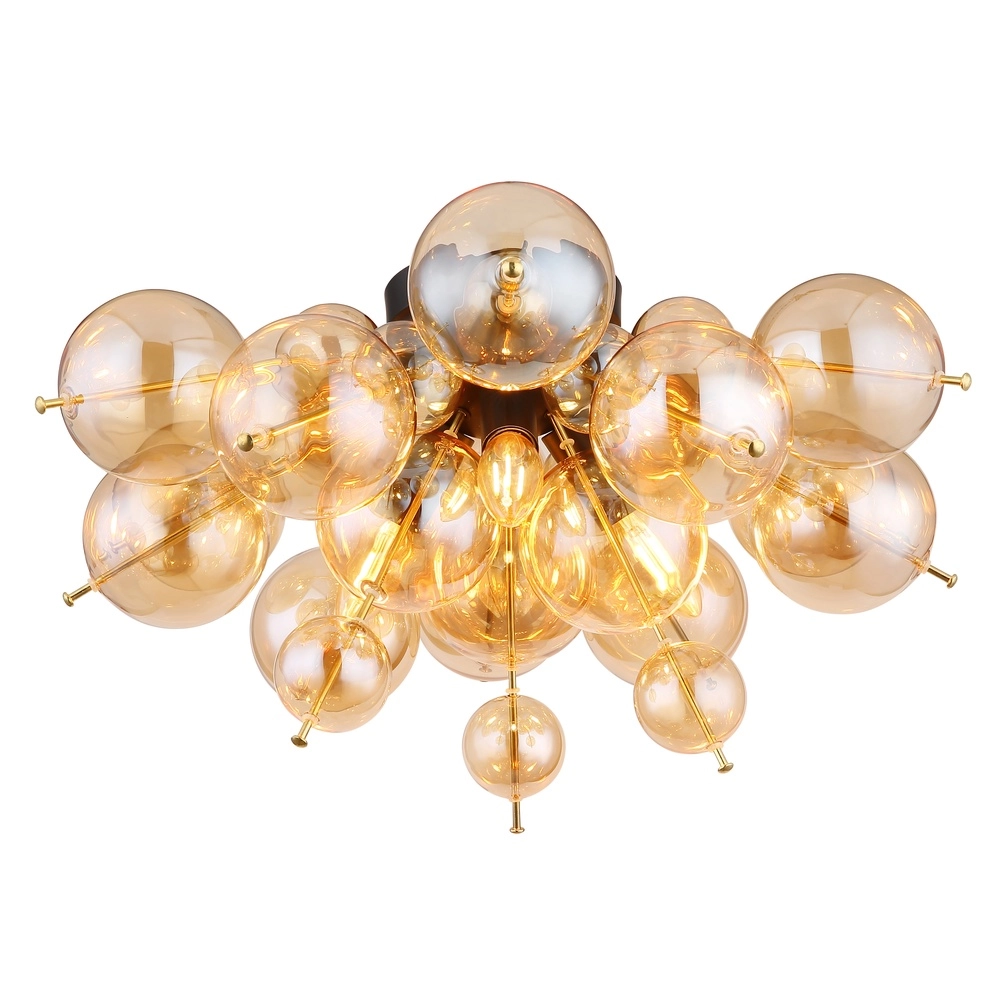 Einzigartige Deckenlampe Udo Bernsteinglas