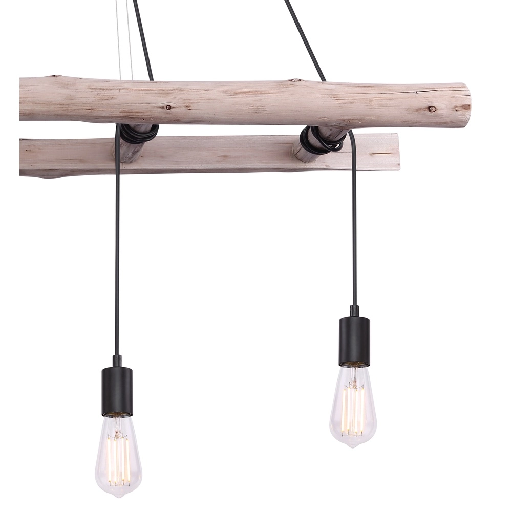 4-Licht Pendellampe Irmgard Holz 190 cm Globo 9007371398577