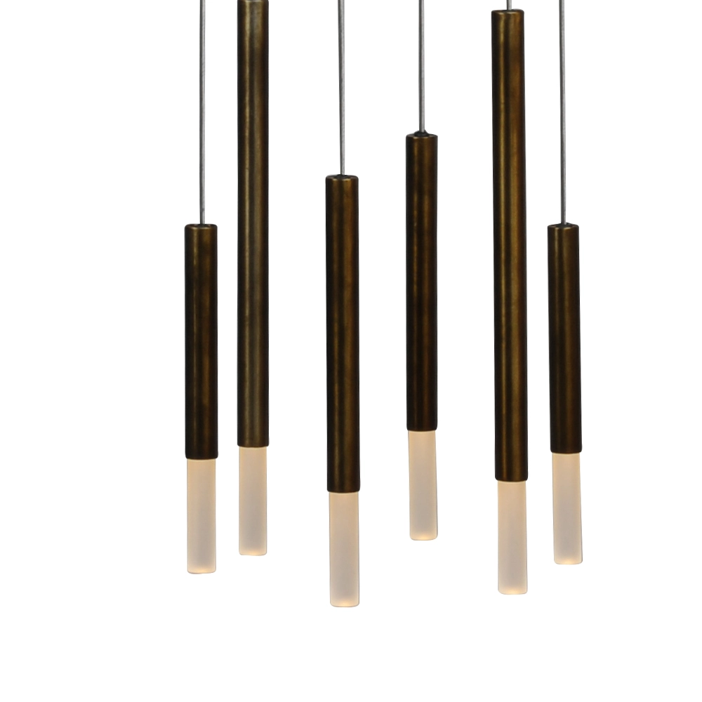 Schwarze Loft-Hängelampe Flute 12-flammige Designzylinder Masterlight 8718121211091