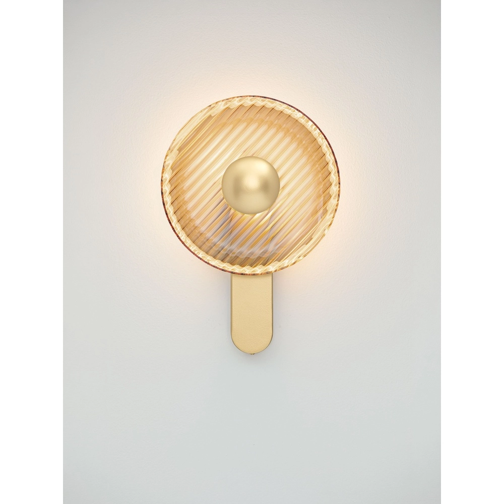 Design-Wandlampe Lavina Gold mit Bernsteinglas Ø 25 cm Lyora 5212063501393