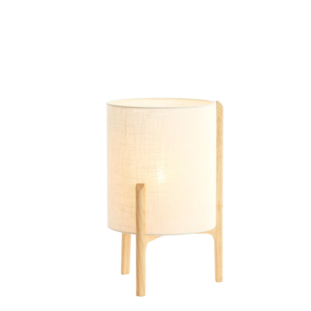 Tischlampe Litto Ø 28cm – Holzoptik mit Naturleinen Light & Living 8717807792701