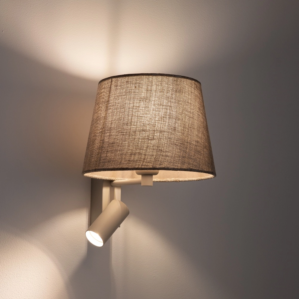 Wandlampe sandbraun Tutoia mit Tischlampenschirm Lyora 5903139116848