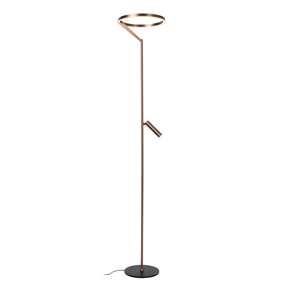 Elegante Stehlampe mit Leselampe Applause Gebürstetes Kupfer – LED Premium by Lucide 5411212221872