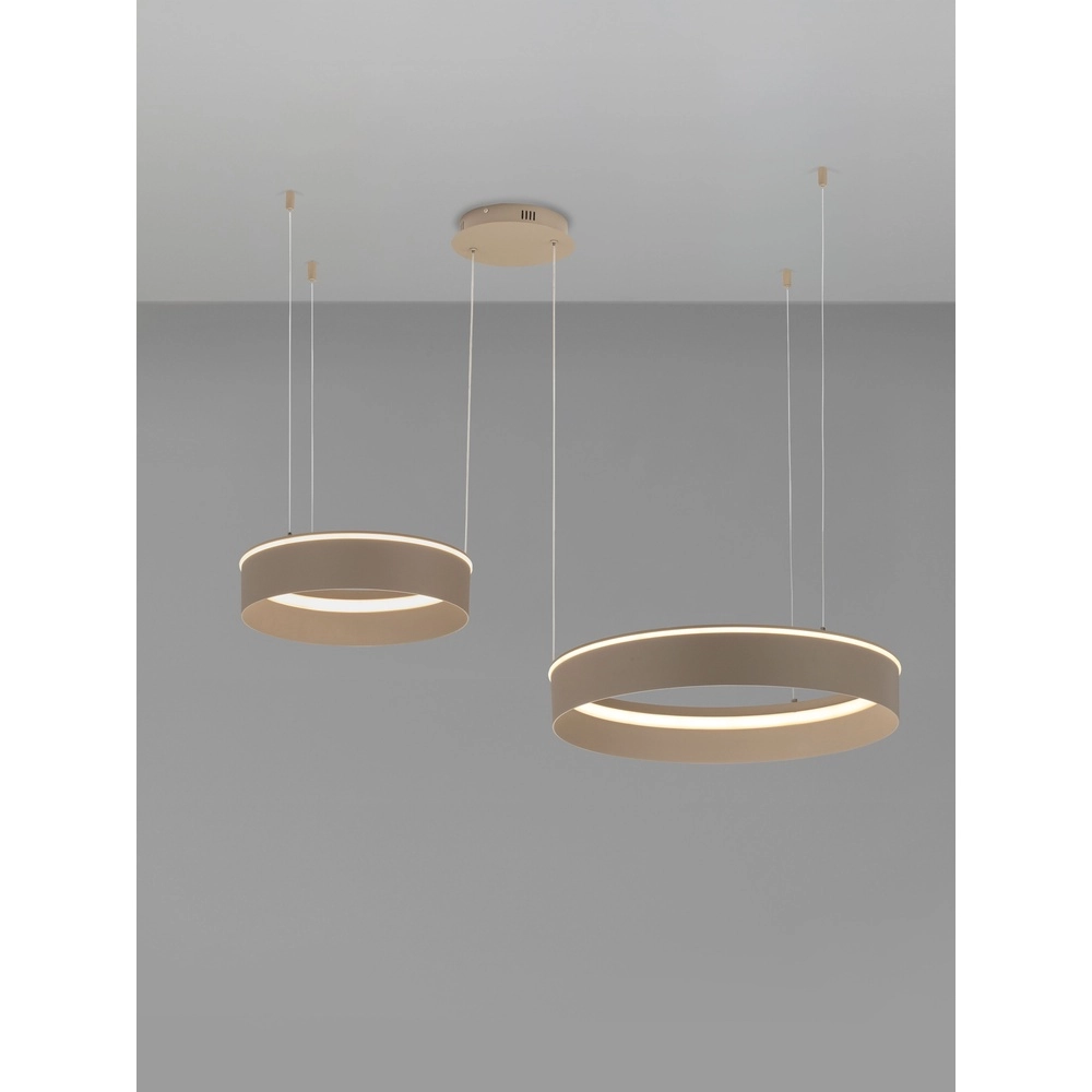 Moderne Pendellampe Olivia Doppelter Sandbraun Lyora 5212017494269