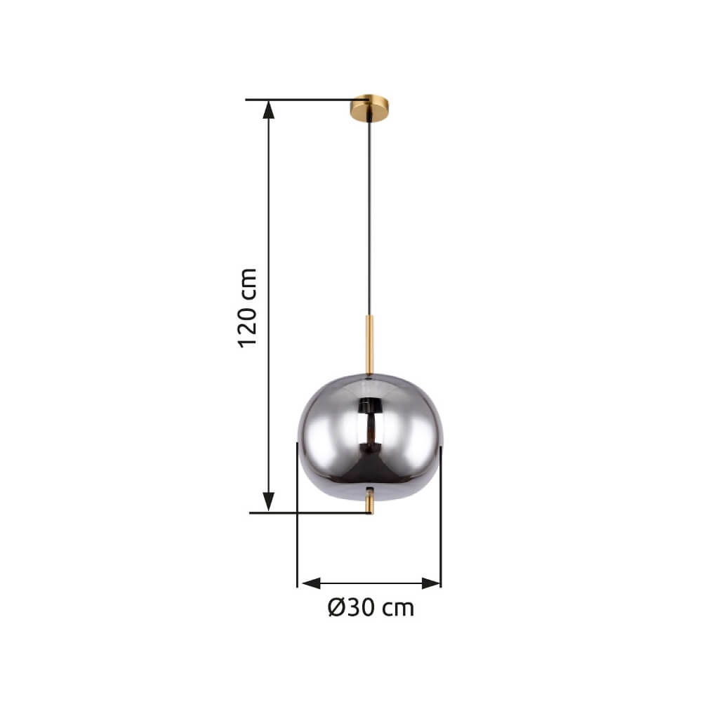 Goldene Pendelleuchte Blacky I nur Ø 30cm Globo 9007371422036
