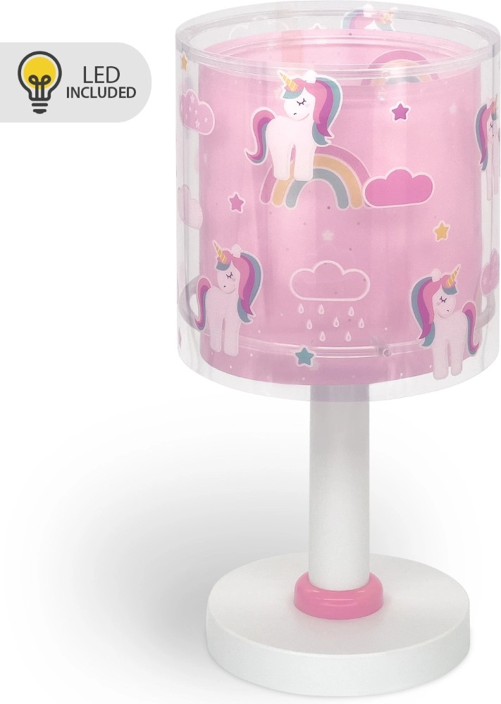 Tischlampe Unicorns rosa für Kinderzimmer