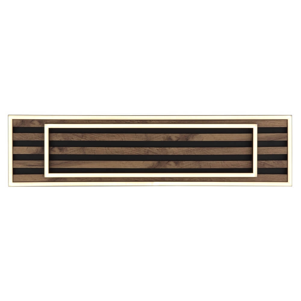 Deckenlampe Woody schwarz mit Holzrechteck Globo 9007371513574