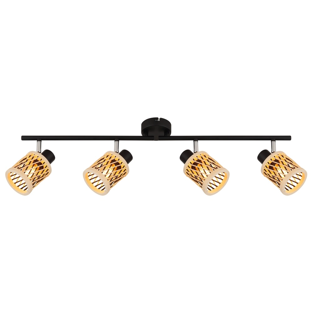 Wandlampe Mali 4-helliges Schwarz mit Kappen Globo 9007371522729