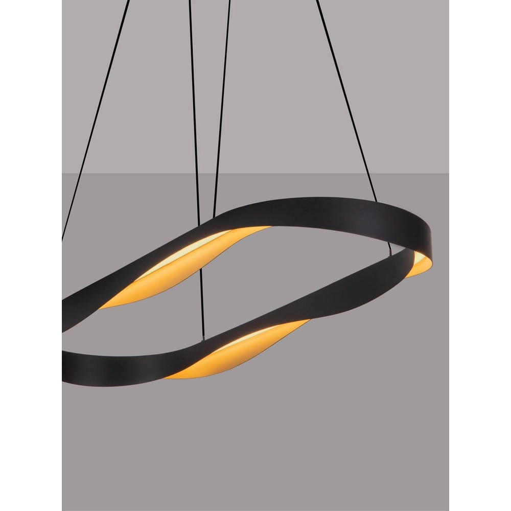 Pendelleuchte Radon Ø 100cm schwarz mit gold Lyora 5212017452511