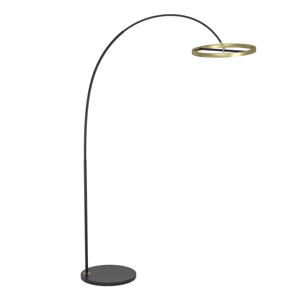Design-Stehleuchte Brest schwarz mit gold