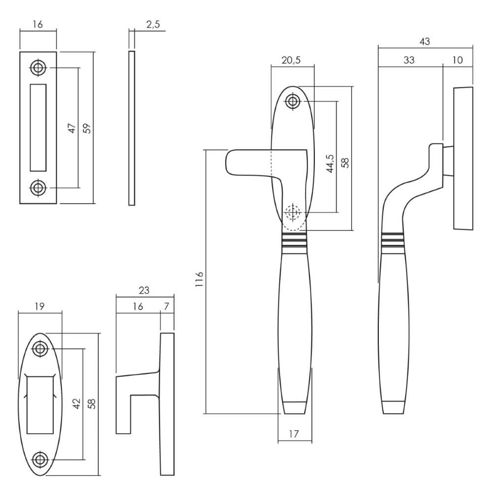 Schließen der Fenster Ton Rechts Chrom Intersteel 8714186473214
