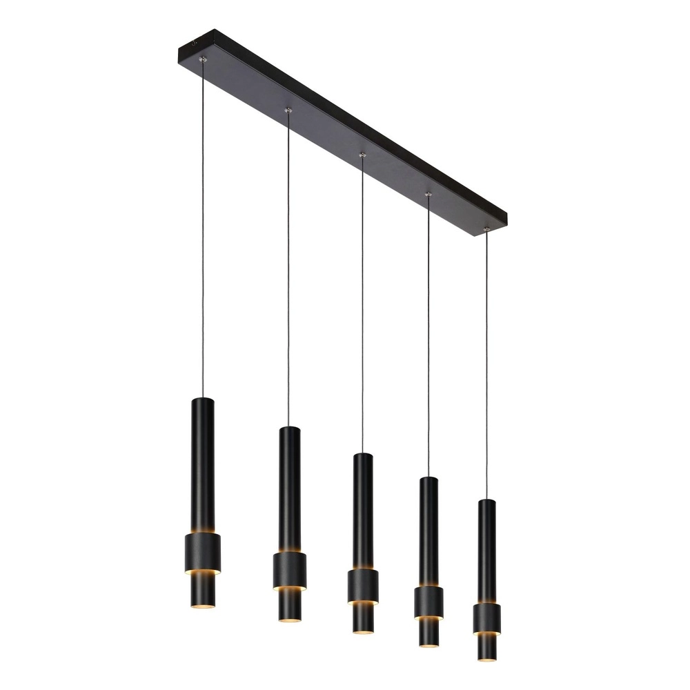 Elegante Pendellampe Margary 5-Licht Schwarz Lucide 5411212241917