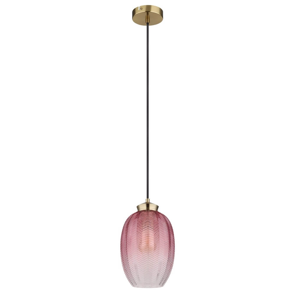 Pendelleuchte Jessica mit rosa Glas Ø 18cm Globo 9007371484119