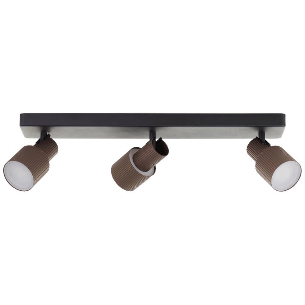3-flammiger Aufbaustrahler Cadiz Schwarz mit Bronze Brilliant 4004353441288