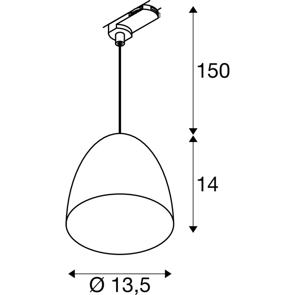 Pendelleuchte für Schiene Para Cone 3-Phasen-Aluminium SLV 4024163305136