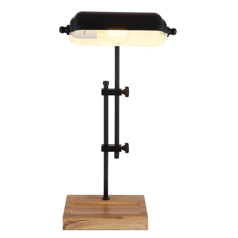 Schreibtischlampe Marid Holz mit Schwarz Globo 9007371474103