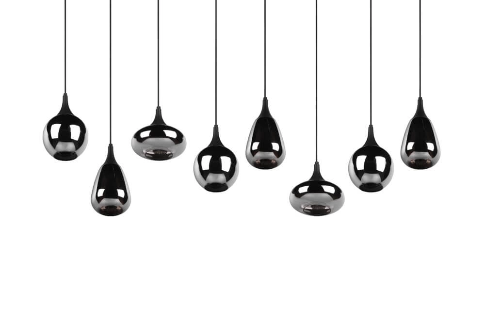 Hängelampe mit 8 Leuchten Lumina mit Rauchglas Trio 4017807542301