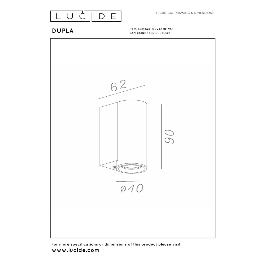Downlight Dupla Kaffeebrauner Mini GU10 Lucide 5411212094049