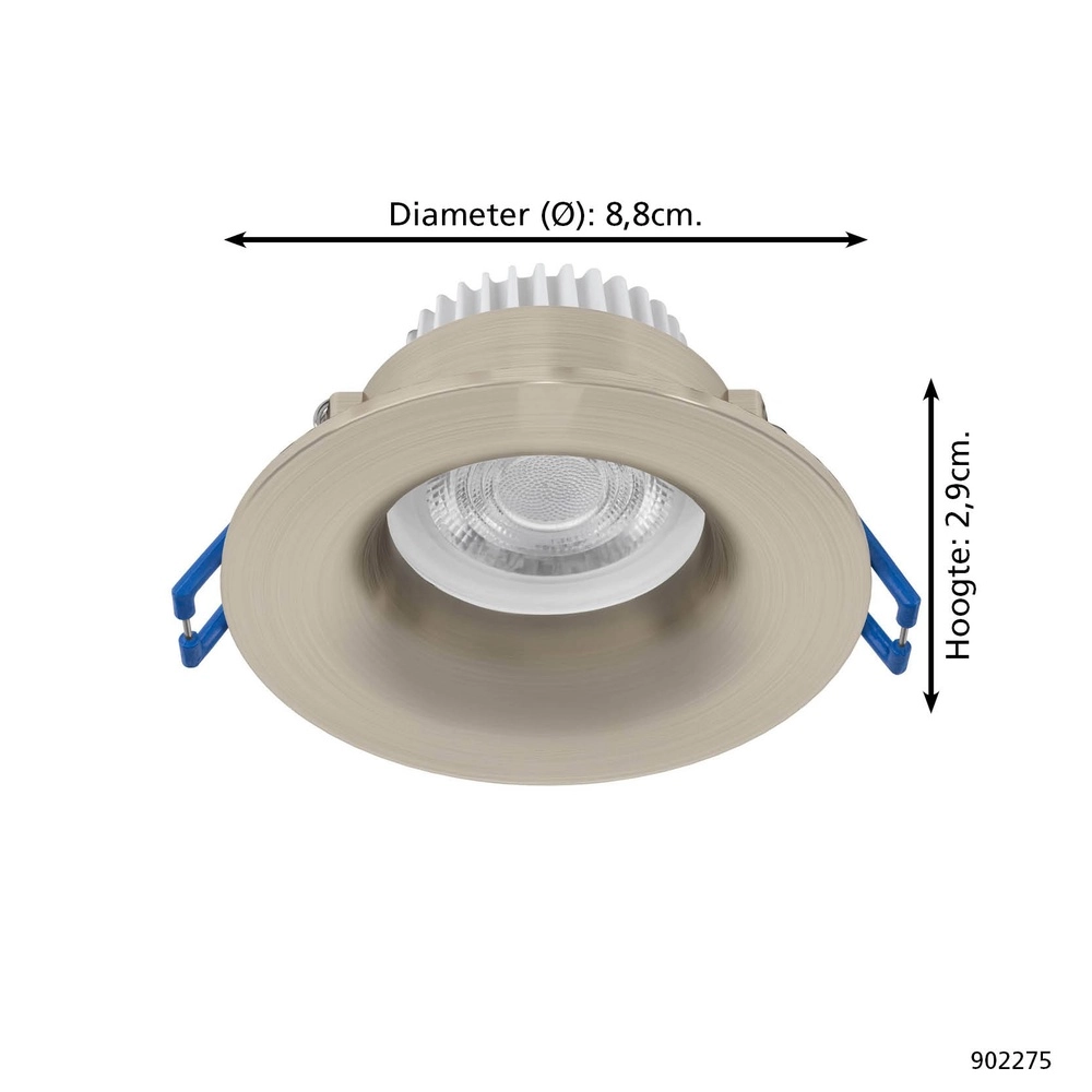 Einbaustrahler Salabate nickel Ø 8,8cm IP65 Eglo 9008606358878