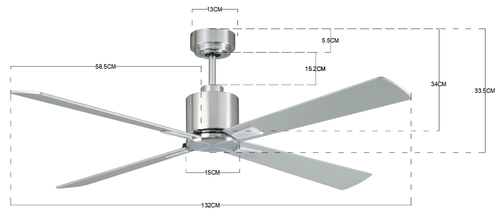 Deckenventilator aus Edelstahl Airfusion Climate I Ø 132cm Beacon 9333509087960