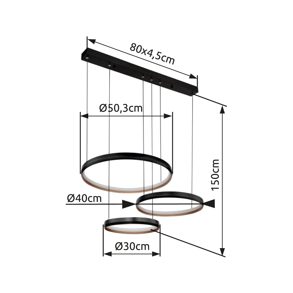 Schwarze Pendellampe Halli Konstruktion Globo 9007371434657