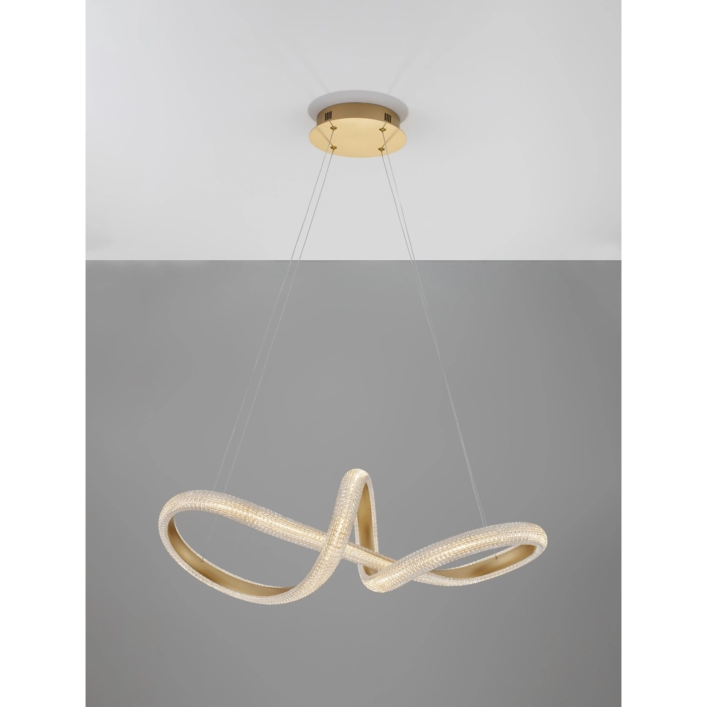 Pendelleuchte Medora Locke gold 75cm