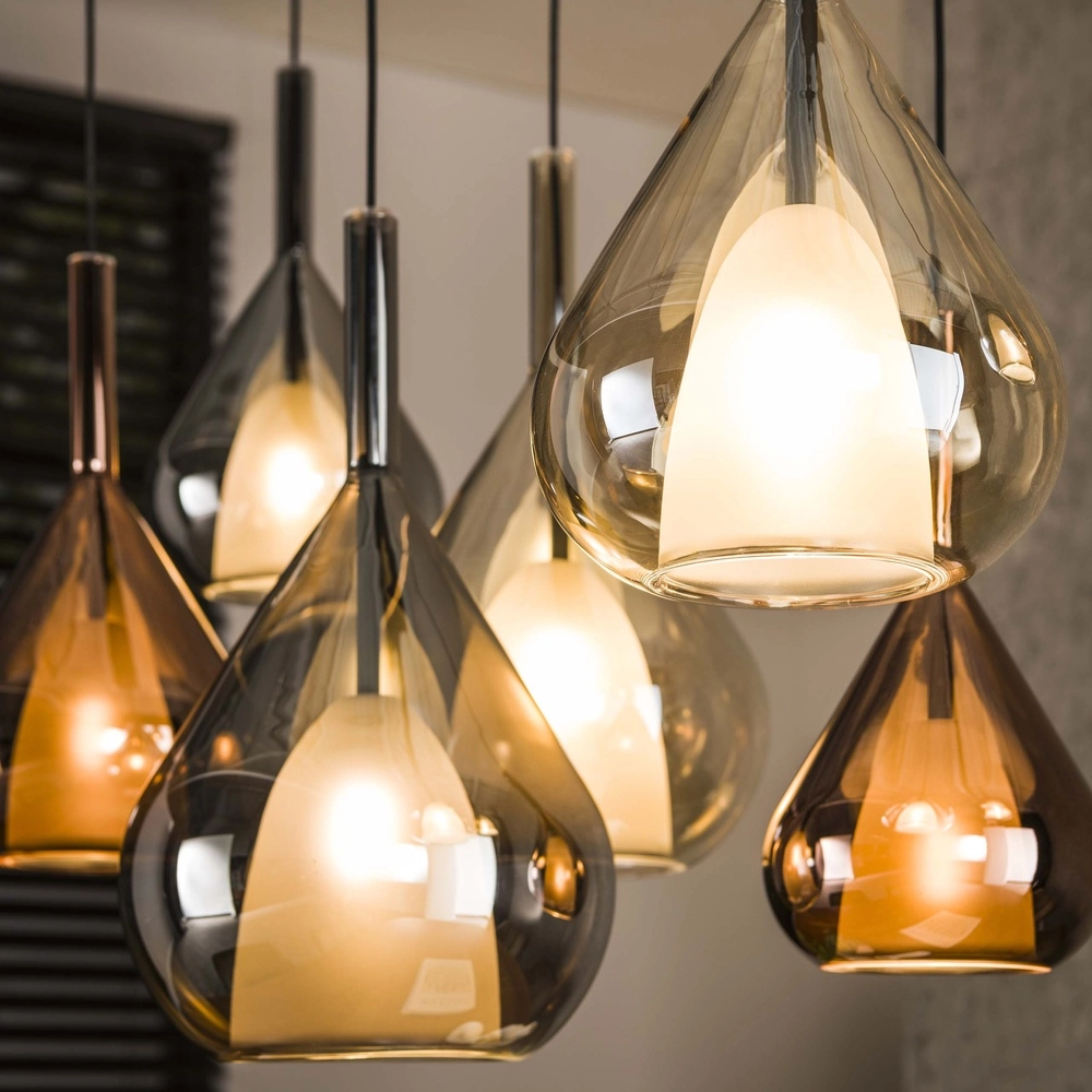 7-Licht Esstisch-Pendellampe Wings Ø 22 cm Glas Lyora 8716803511989