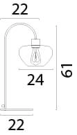 Tischlampe Genua schwarz mit Goldglas 61cm Masterlight 8718121357348