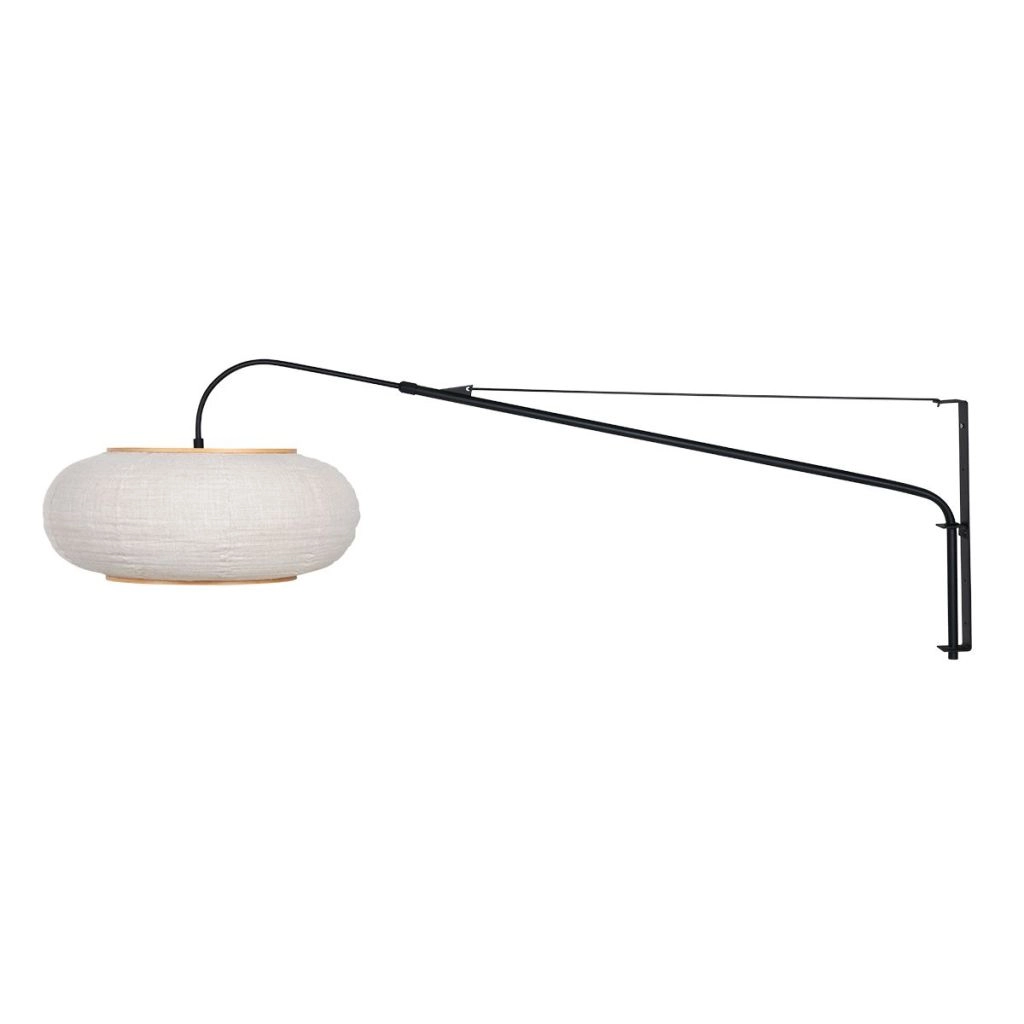Wandlampe schwarz Silva Alba mit weißem Farbton Ø60 cm Steinhauer 8712746185218