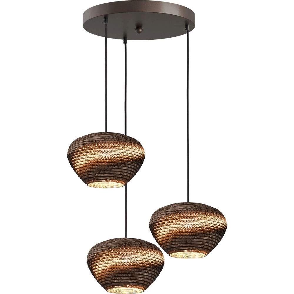 3-Licht Pendellampe Cartone mit Ø24 Think Paper Hoods