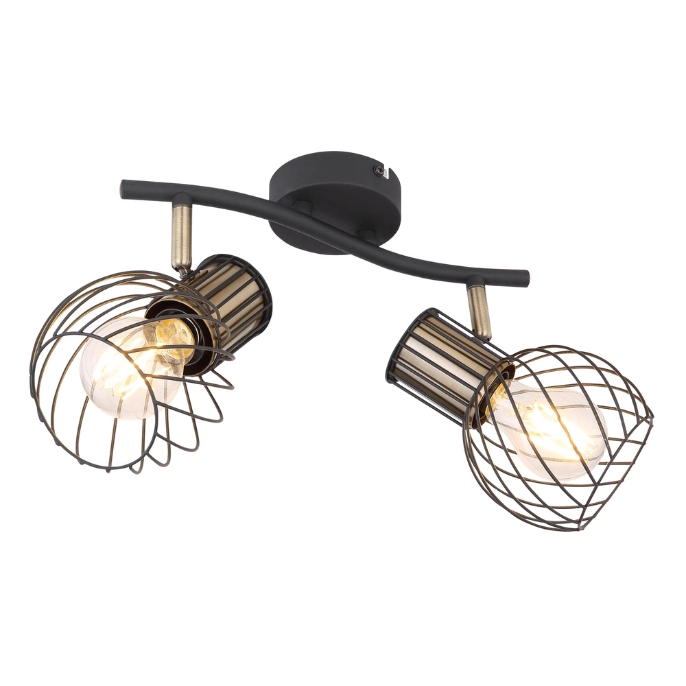 Deckenlampe Argusto 2-Licht Schwarz
