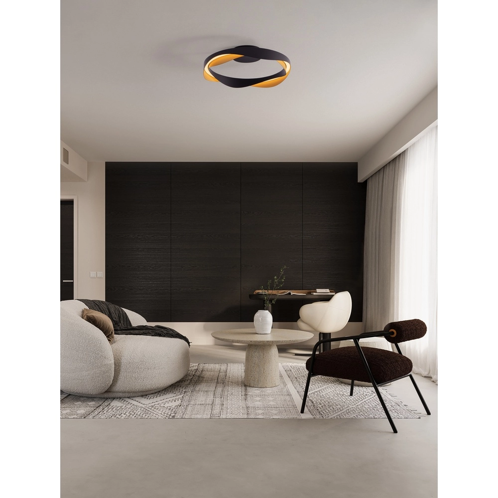 Deckenlampe Radon Ø 45cm schwarz mit gold Lyora 5212017452528