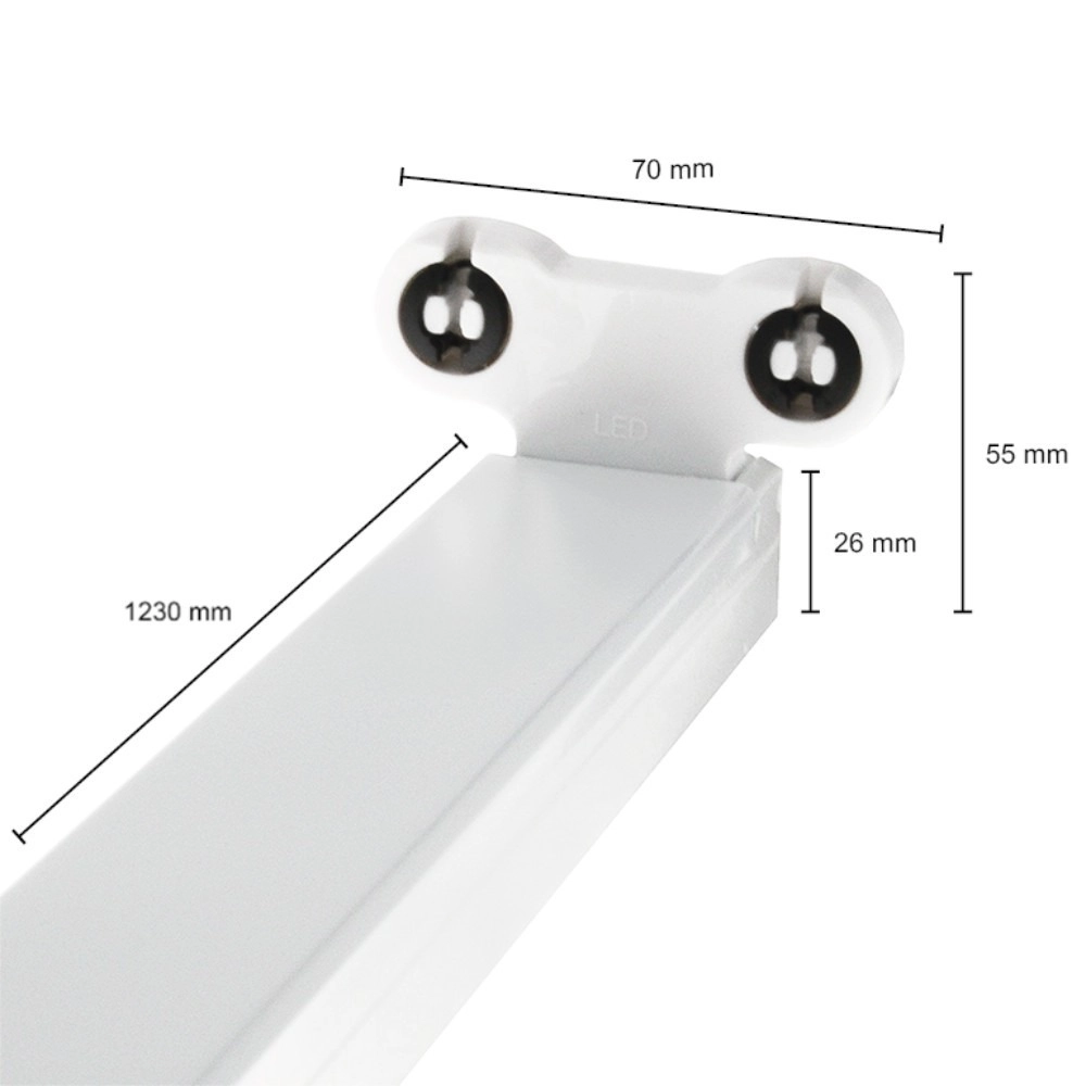 Vordere Montagestange LED Tube 2 x 120 cm ohne Leuchtstoffrausch Lyora 8720143847776